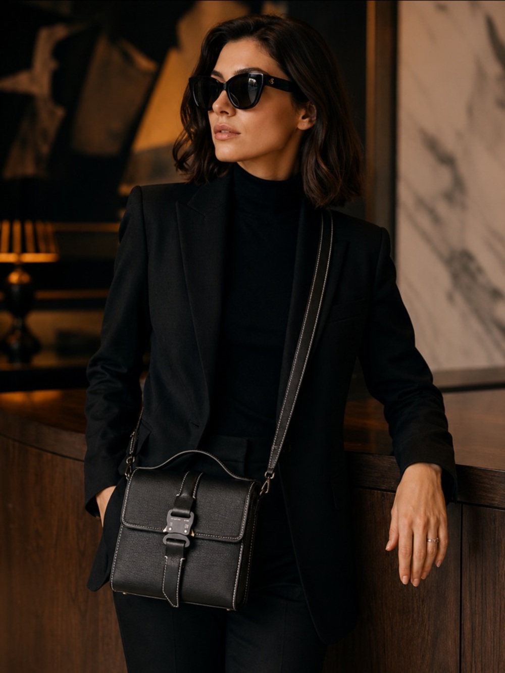 1017 ALYX 9SM crossbody LEATHER ANNA BAG $1240 VERY RARE!